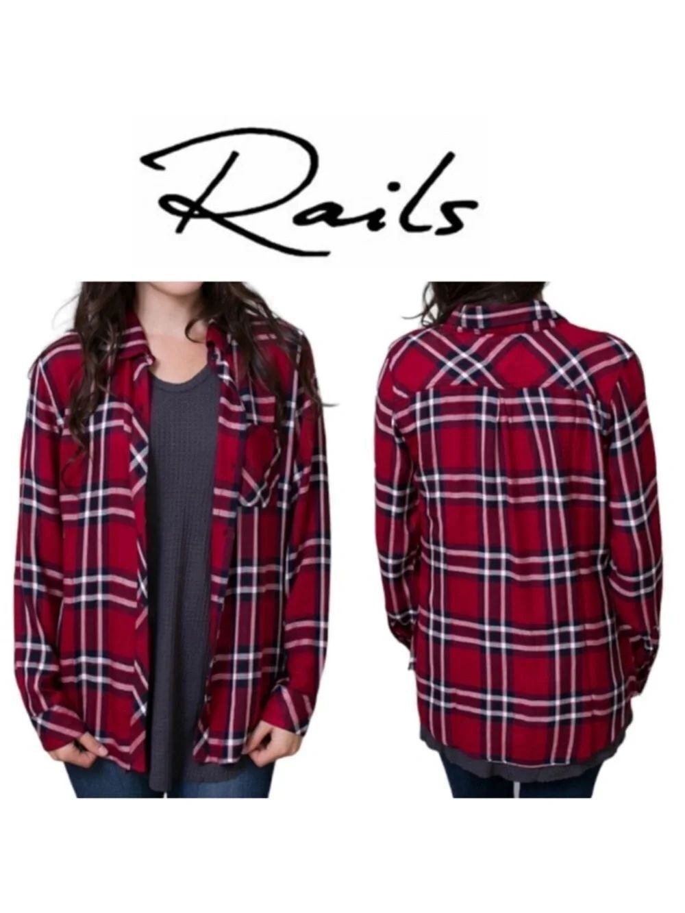RAILS Hunter Carmine Plaid Button Up Shirt M